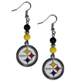 Pittsburgh Steelers Fan Bead Dangle Earrings
